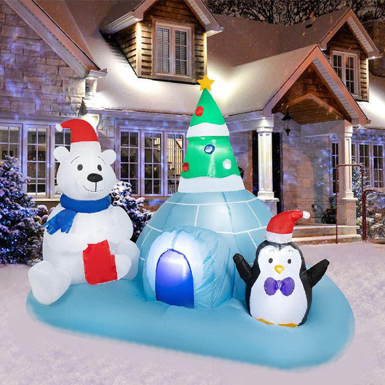 The Holiday Aisle® 6 FT Christmas Blowups Decoration Outdoor Lighted Inflatable Polar Bear With